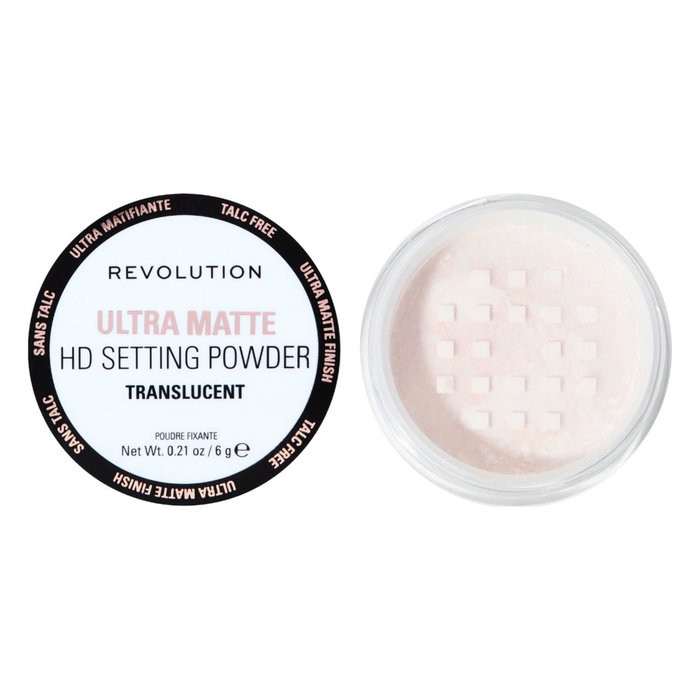 Makeup Revolution HD Matte Loose Setting Powder, Poudre fixante libre matifiante pour le visage, 6 g Makeup Revolution HD Matte Loose Setting Powder, Poudre fixante libre matifiante pour le visage, 6 g